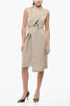 Zapa Linea T Nylon Wrap Shirt Dress In Neutral