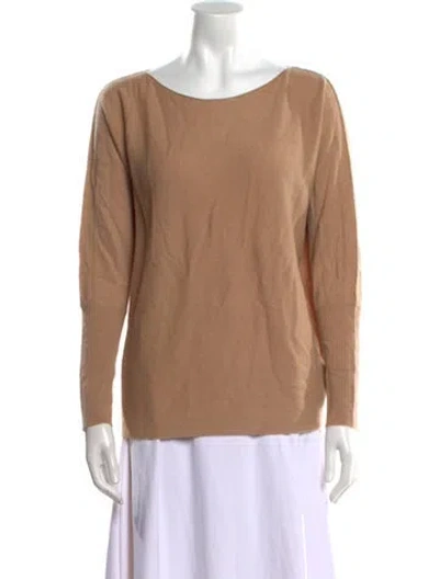 Pre-owned Zapa Paris Cashmere Bateau Neckline Sweater In Brown