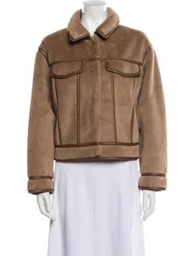 Pre-owned Zapa Paris Faux Fur Faux Fur Jacket In Brown