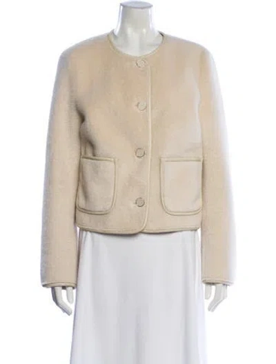 Pre-owned Zapa Paris Faux Fur Fur Jacket In Neutral