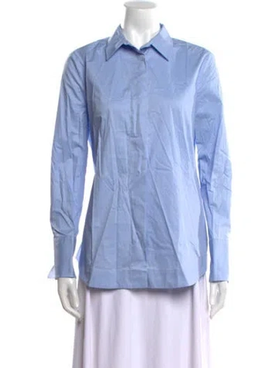 Pre-owned Zapa Paris Long Sleeve Button-up Top W/ Tags In Blue