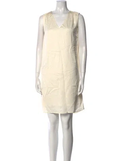 Pre-owned Zapa Paris V-neck Knee-length Dress In Neutral