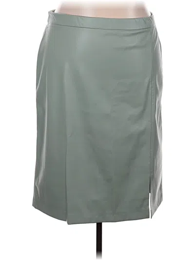 Pre-owned Zapelle Faux Leather Skirt In Gray