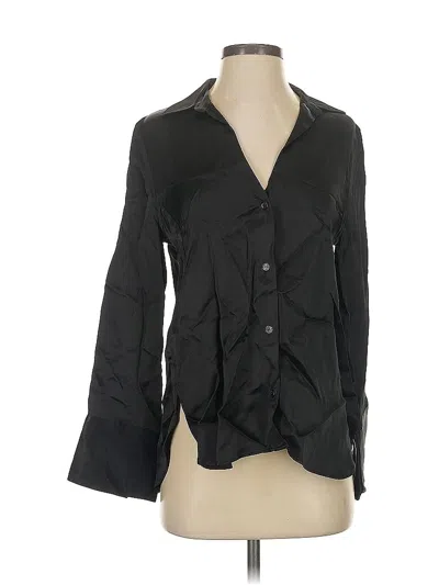 Pre-owned Zara 3/4 Sleeve Blouse In Black