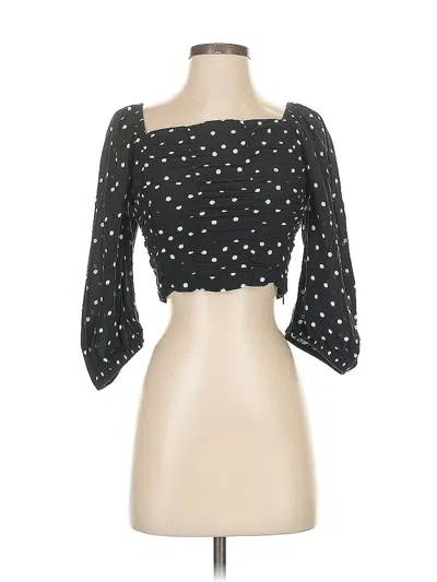 Pre-owned Zara 3/4 Sleeve Blouse In Black