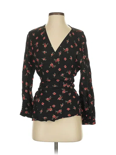 Pre-owned Zara 3/4 Sleeve Blouse In Black