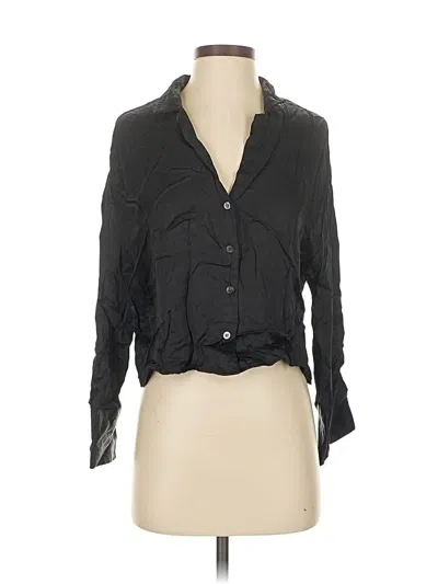 Pre-owned Zara 3/4 Sleeve Blouse In Black