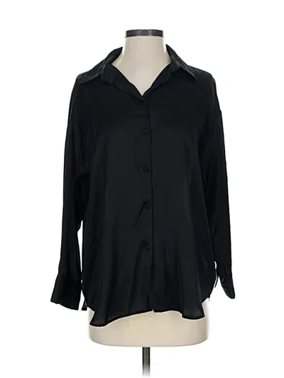 Pre-owned Zara 3/4 Sleeve Blouse In Black