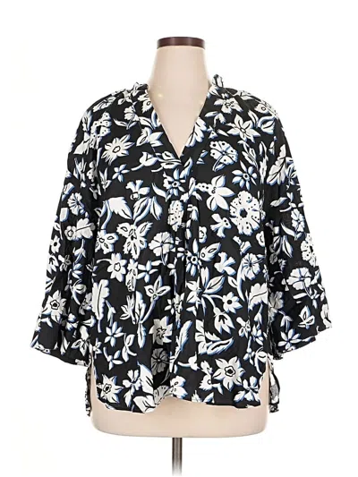 Zara 3/4 Sleeve Blouse In Black