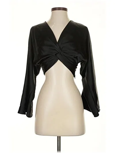 Pre-owned Zara 3/4 Sleeve Blouse In Black