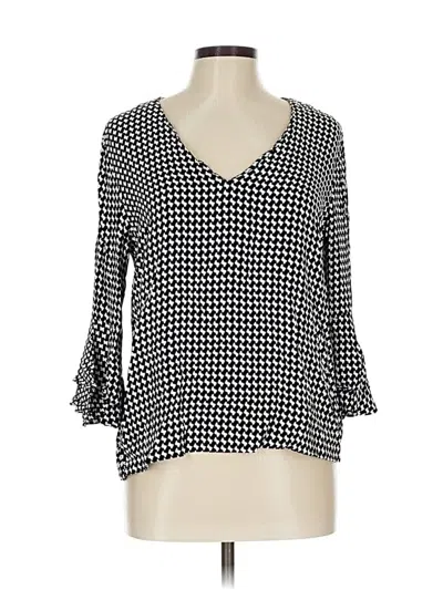 Pre-owned Zara 3/4 Sleeve Blouse In Black