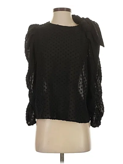 Pre-owned Zara 3/4 Sleeve Blouse In Black