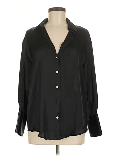 Pre-owned Zara 3/4 Sleeve Blouse In Black