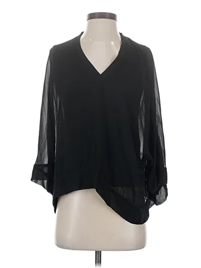 Pre-owned Zara 3/4 Sleeve Blouse In Black