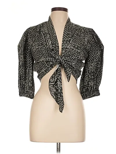 Pre-owned Zara 3/4 Sleeve Blouse In Black