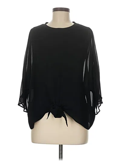 Pre-owned Zara 3/4 Sleeve Blouse In Black