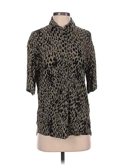 Pre-owned Zara 3/4 Sleeve Blouse In Black