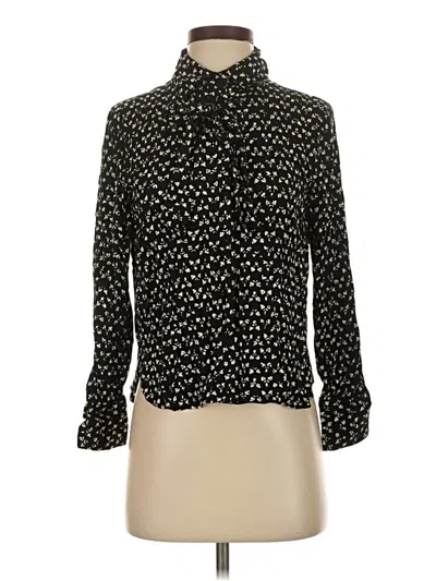Pre-owned Zara 3/4 Sleeve Blouse In Black