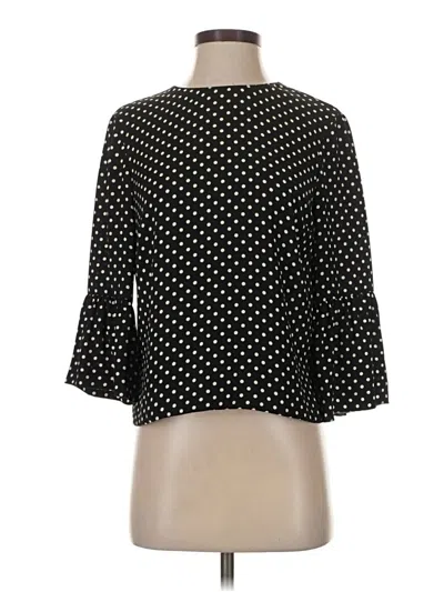 Pre-owned Zara 3/4 Sleeve Blouse In Black