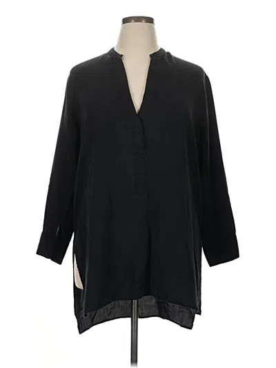 Pre-owned Zara 3/4 Sleeve Blouse In Black