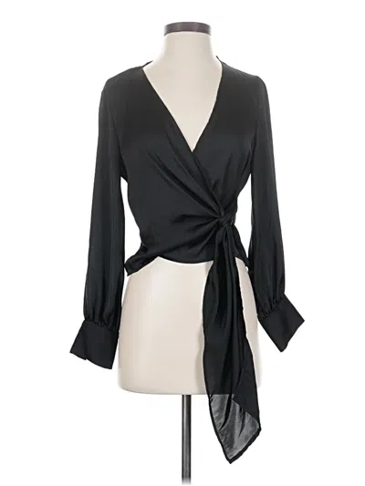 Pre-owned Zara 3/4 Sleeve Blouse In Black