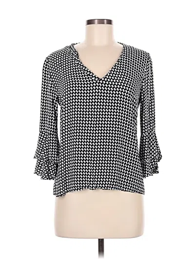 Pre-owned Zara 3/4 Sleeve Blouse In Black