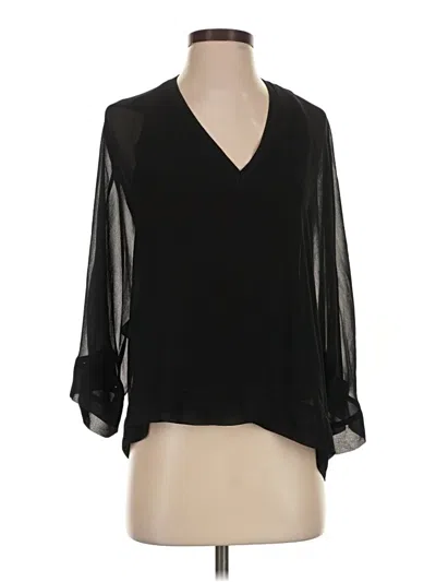 Pre-owned Zara 3/4 Sleeve Blouse In Black