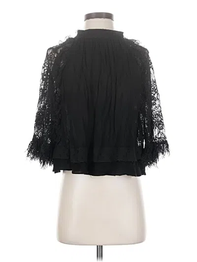 Pre-owned Zara 3/4 Sleeve Blouse In Black