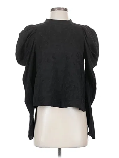 Pre-owned Zara 3/4 Sleeve Blouse In Black