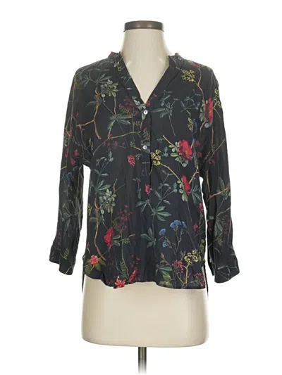 Pre-owned Zara 3/4 Sleeve Blouse In Black