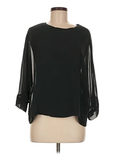 Pre-owned Zara 3/4 Sleeve Blouse In Black