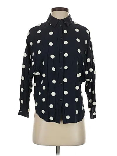 Pre-owned Zara 3/4 Sleeve Blouse In Black