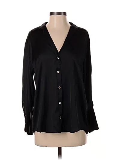 Pre-owned Zara 3/4 Sleeve Blouse In Black