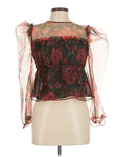 Pre-owned Zara 3/4 Sleeve Blouse In Black