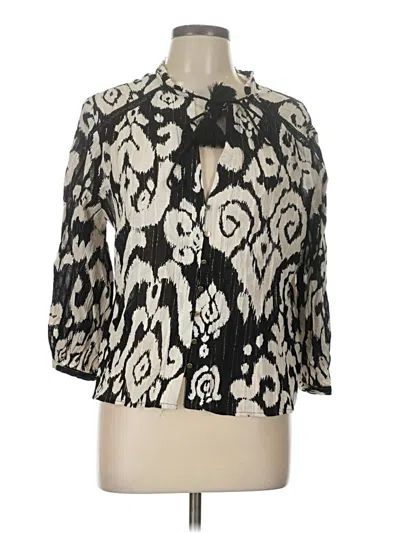 Pre-owned Zara 3/4 Sleeve Blouse In Black