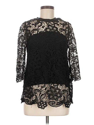 Pre-owned Zara 3/4 Sleeve Blouse In Black