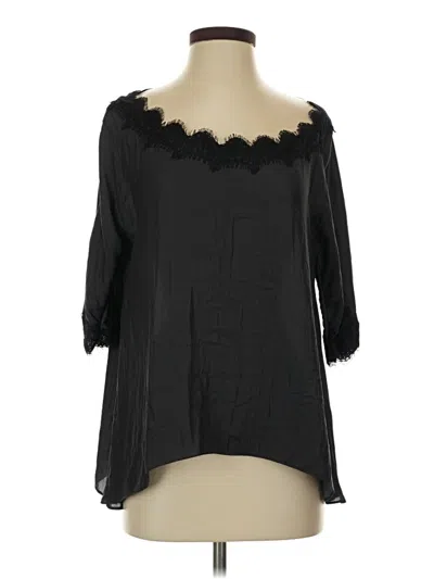 Pre-owned Zara 3/4 Sleeve Blouse In Black