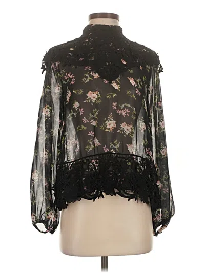 Pre-owned Zara 3/4 Sleeve Blouse In Black