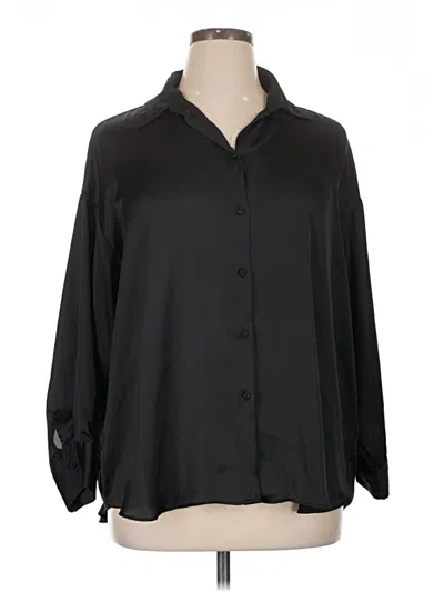 Pre-owned Zara 3/4 Sleeve Blouse In Black