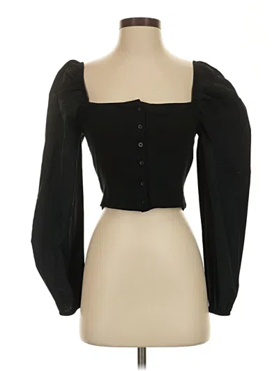 Pre-owned Zara 3/4 Sleeve Blouse In Black