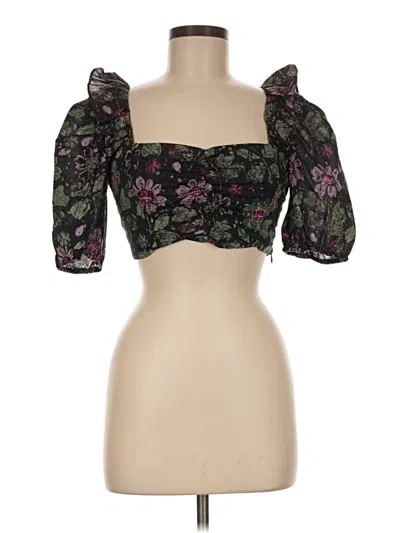 Pre-owned Zara 3/4 Sleeve Blouse In Black