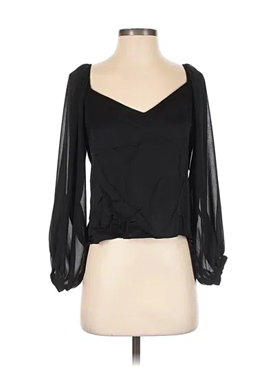 Pre-owned Zara 3/4 Sleeve Blouse In Black