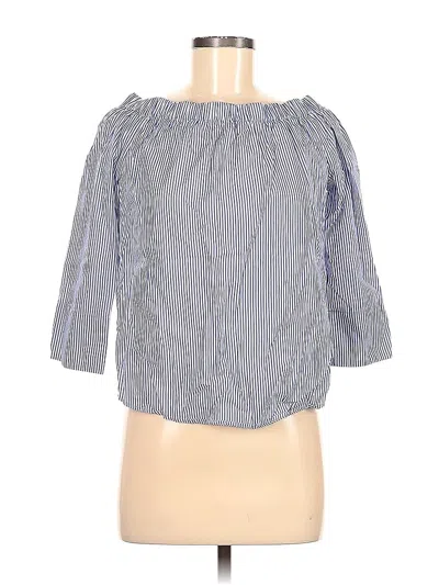 Pre-owned Zara 3/4 Sleeve Blouse In Blue