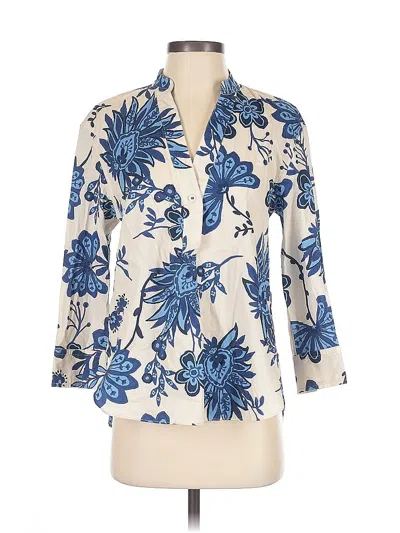 Zara 3/4 Sleeve Blouse In Blue