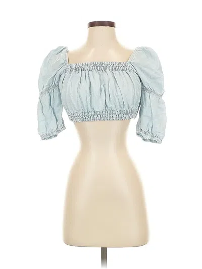 Pre-owned Zara 3/4 Sleeve Blouse In Blue