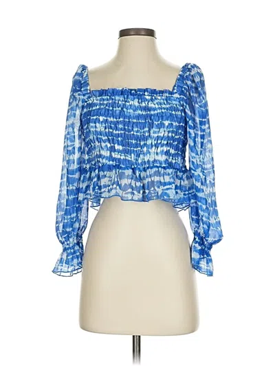 Pre-owned Zara 3/4 Sleeve Blouse In Blue