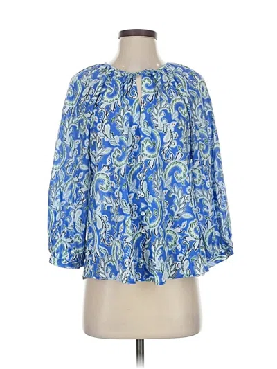 Pre-owned Zara 3/4 Sleeve Blouse In Blue