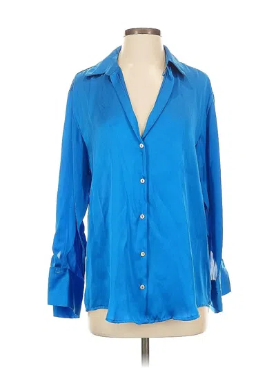 Pre-owned Zara 3/4 Sleeve Blouse In Blue