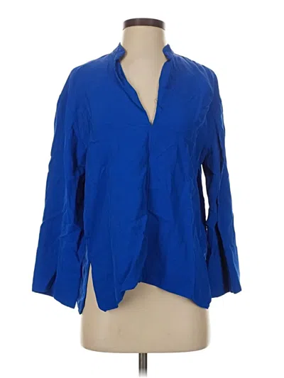 Pre-owned Zara 3/4 Sleeve Blouse In Blue