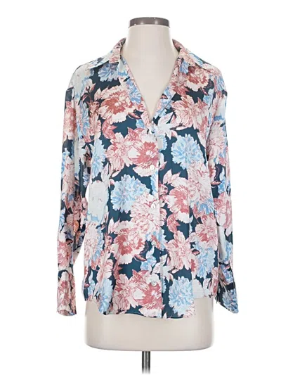 Pre-owned Zara 3/4 Sleeve Blouse In Blue